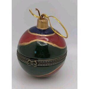 Christmas Bulb Hinged Trinket Box Ornament